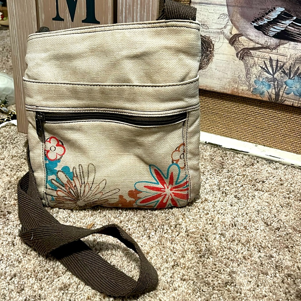 🛍Thirty-One Organizing Adjustable Crossbody Flowered  Bag Purse